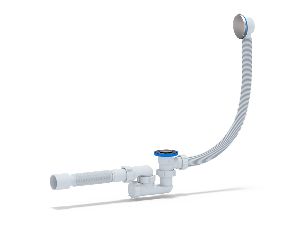 Сифон для ванны 1 1/2" 40*50 с вып. Click-Clak и переливом регул. (ЕC255)