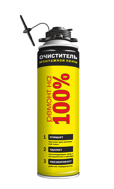 Очиститель монт.пены РЕМОНТ на 100% CLEANER 500 мл.